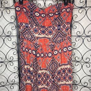 Aztec print, strapless, stretchy sundress